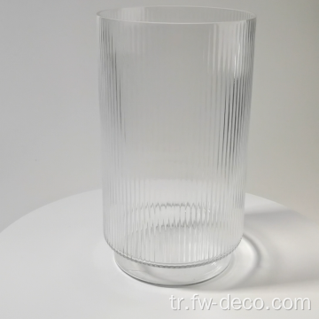 Büyük şeritli cam vazo masa centerpieces